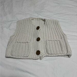 Cozy Cream Knit Sweater Vest